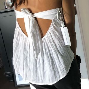 Cotton Candy LA White Strapless Tank Tie-back Top